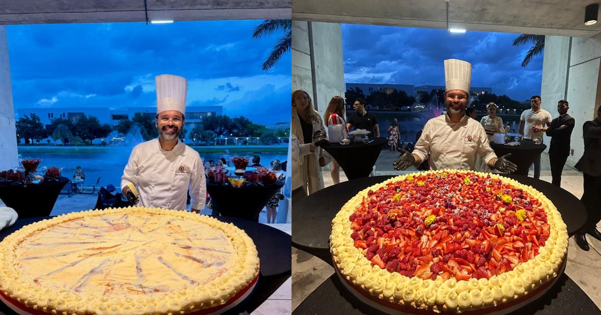 Felipe Mendoza debutó como pastelero ante el Consulado de Paraguay en Miami