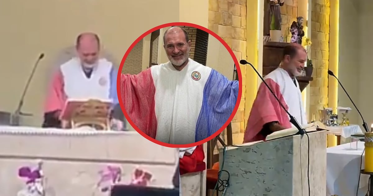 Viral: terminó la misa y sorprendió con poncho de la Albirroja