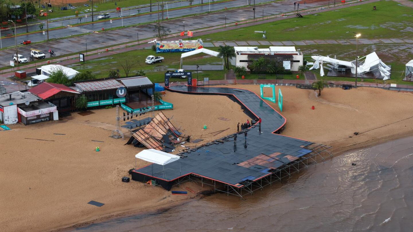 Fuerte temporal causa daños en el parque de servicio del Rally del Paraguay 2026