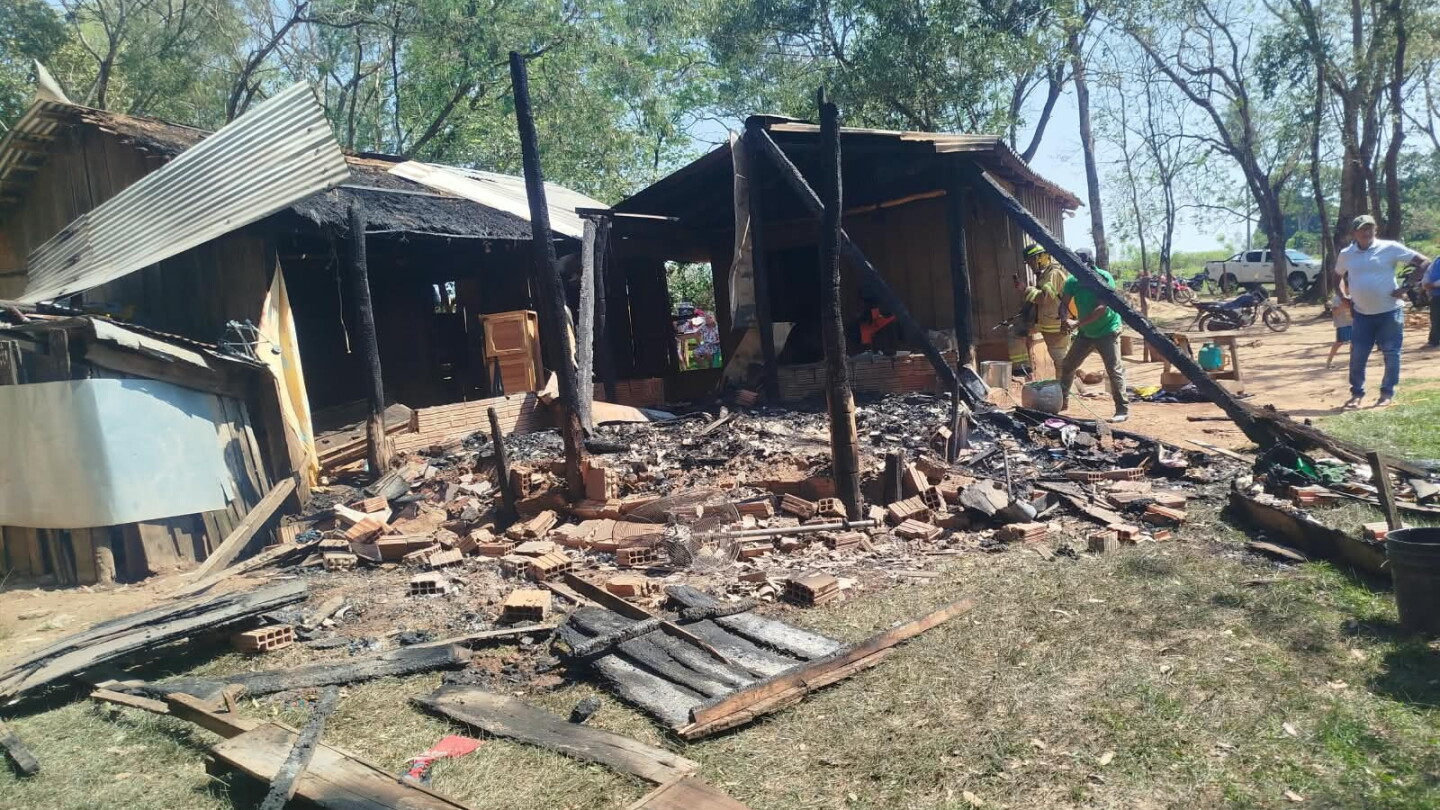 Incendio destruye parte de una vivienda y deja pérdidas materiales en Yby Yaú