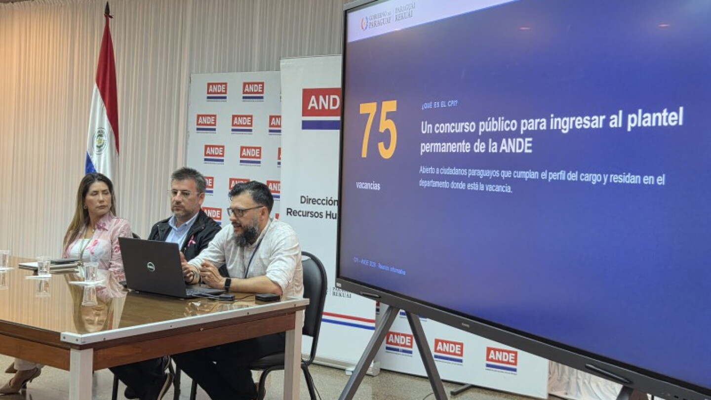 ANDE anuncia 120 vacancias para trabajadores