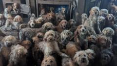 Los 250 perros hacinados en una pequeña casa de Inglaterra y su "sorprendente" recuperación tras ser rescatados